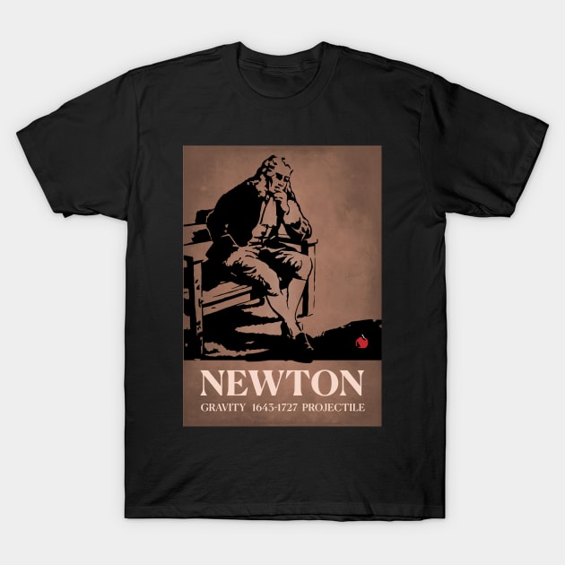 Sir Isaac Newton Apple Gravity Poster T-Shirt by labstud